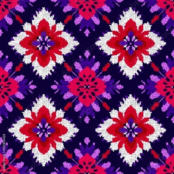 Obraz Ikat Seamless Pattern Design For Fabric