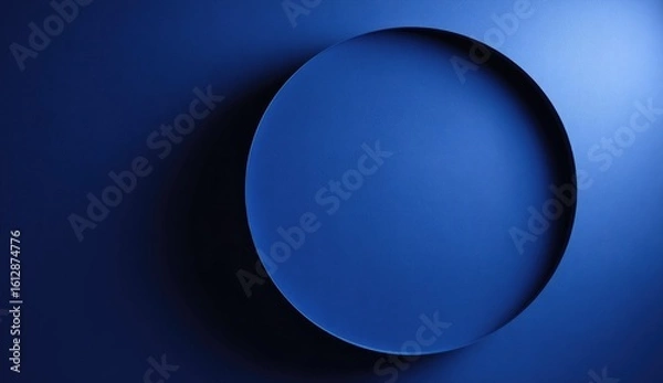 Obraz Deep blue background with a recessed circle