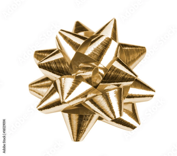 Obraz gold bow on white background