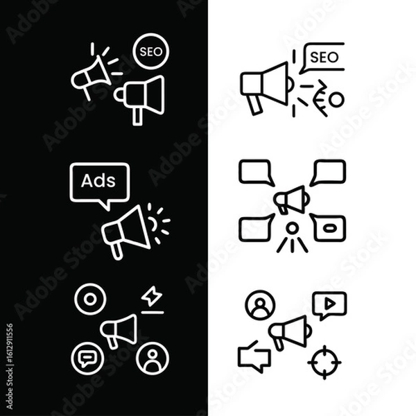 Obraz Digital Marketing and SEO Icon Set