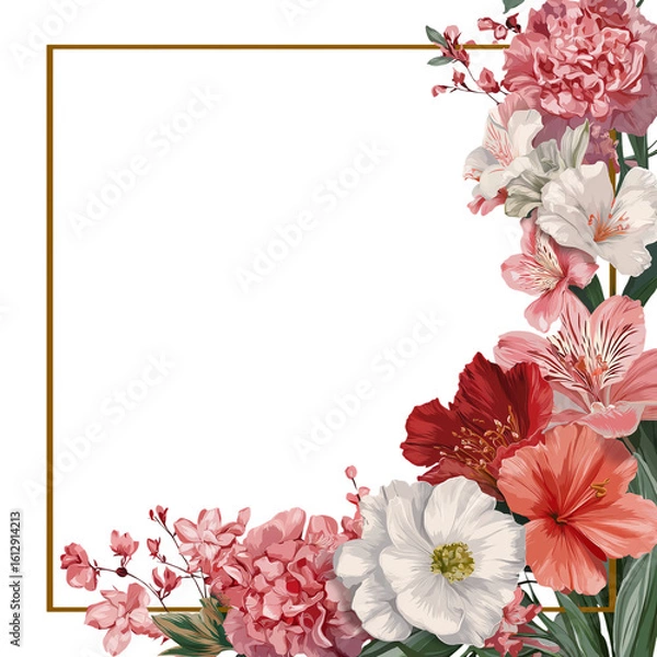 Fototapeta floral background with flowers frame