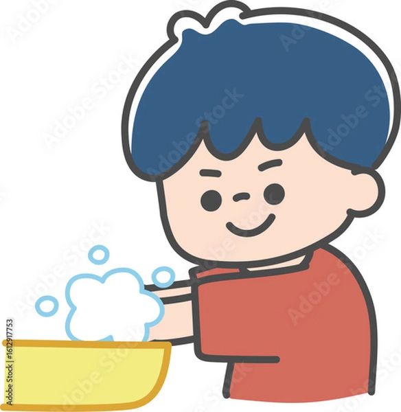 Fototapeta 	感染症対策　手洗い