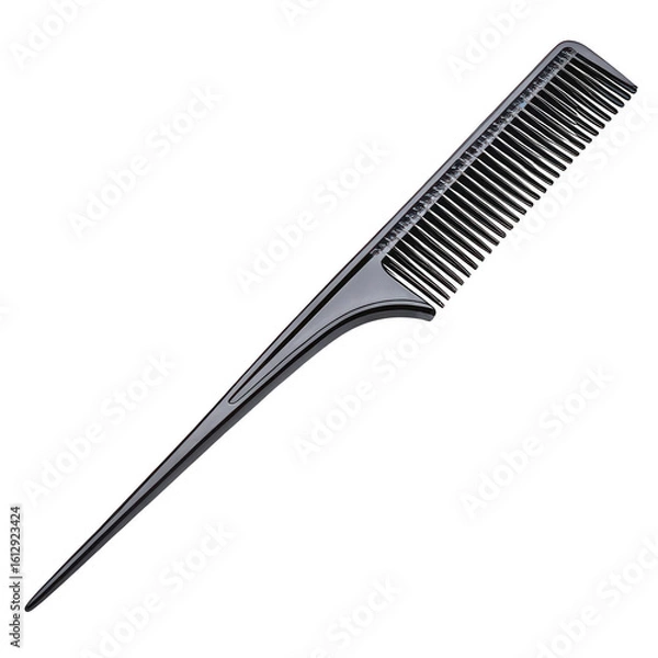 Fototapeta Black rat tail comb for hair styling isolated on transparent background