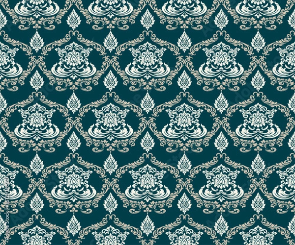 Fototapeta seamless damask pattern