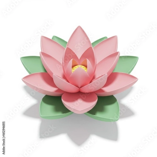 Obraz Pink lotus blossom in 3D isolated design