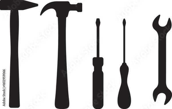 Fototapeta Construction Working Tools Set – Industrial Equipment and Factory Labor Tool Collection

