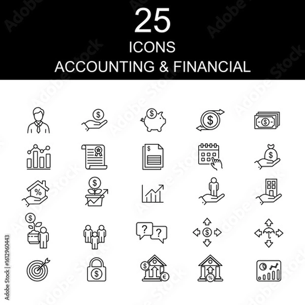 Obraz Accounting & Financial icon set design Vector 