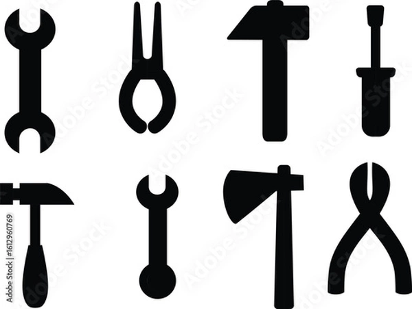 Fototapeta Construction Working Tools Set – Industrial Equipment and Factory Labor Tool Collection

