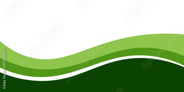 Fototapeta Abstract green wave background, Vector green line background curve element with white space for text and message design, overlapping layers.