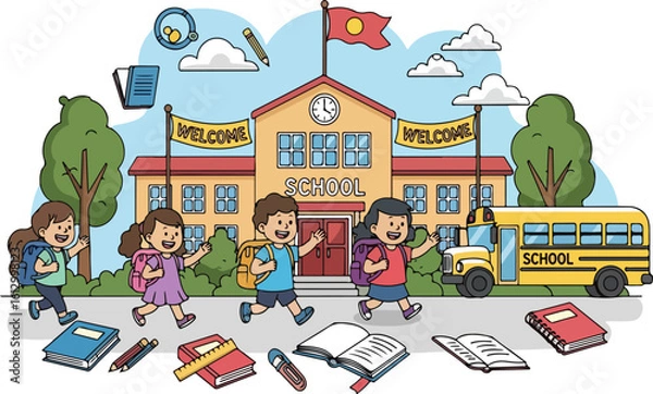 Obraz vector atmosphere at school