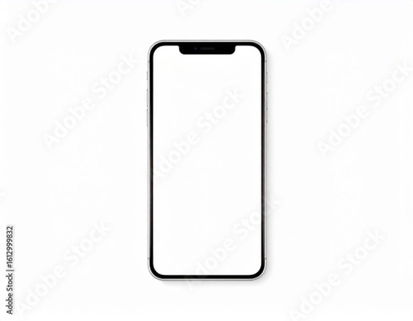 Fototapeta Generated image スマートフォン 携帯電話 モバイル スマホ デバイス 白背景 ミニマル シンプル 現代的 テクノロジー ハイテク 通信 ガジェット タッチスクリーン 携帯 無人 正面 クリーン フラット アイソレーション モックアップ デジタル テンプレート アプリ ディスプレイ タッチパネル 画面 白 無地 背景 新品 ハードウェア スタイリッシュ トレンド デザイン カメラ付き