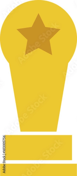 Obraz Golden Trophy with Star Silhouette