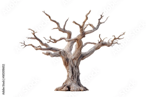 Obraz Ancient Dead Tree Isolated Black Background Nature, isolated on a transparent background