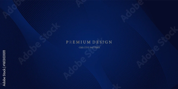 Fototapeta Premium background design with diagonal dark blue line pattern. Vector horizontal template for digital lux business banner, contemporary formal invitation, luxury voucher, prestigious gift certificate