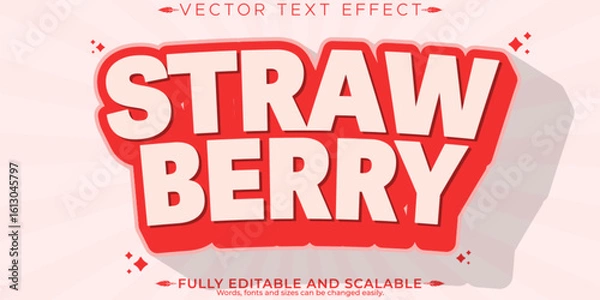 Obraz Strawberry editable text effect, editable fruit and fresh text style