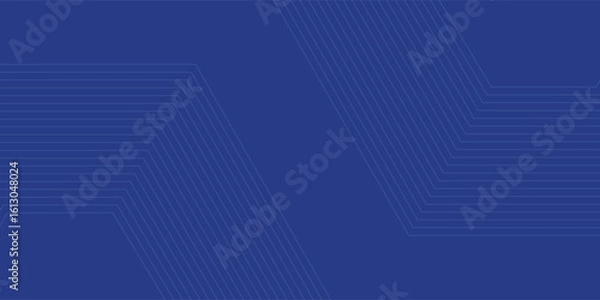 Fototapeta Bright blue dynamic abstract vector background with hexagon lines. 3d banner cover, business presentation for evening party, sales event. Fast moving soft hexagons, straight lines, decoration lines