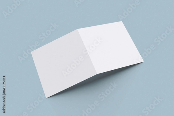 Fototapeta Square Bifold For Mockup With Blue Background 
