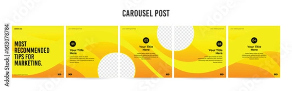 Fototapeta Stunning Carousel Post Template, Editable Social Media Layout Design, business Instagram & Linkedin Carousel Post, Template eps 10.	