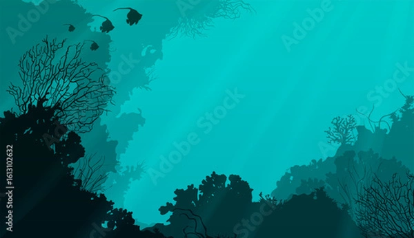 Obraz Vector sea background. Coral bottom	