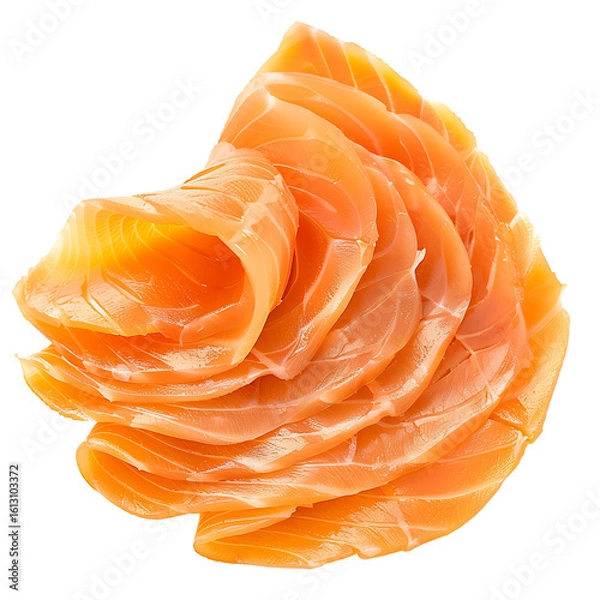 Obraz Sliced Salmon Arranged in a Spiral Pattern