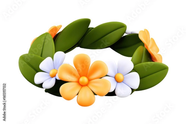 Fototapeta Floral wreath creation studio decorative art indoor close-up. Isolated on transparent background, png.