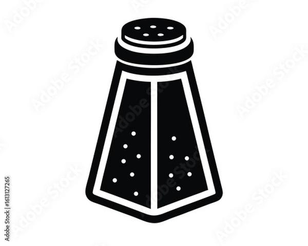 Fototapeta A black and white salt shaker isolated on white background Ai Generated