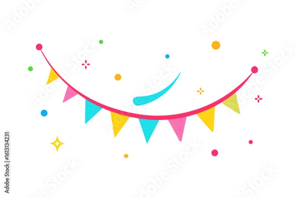 Fototapeta party streamers  sparkles  and bokeh glow raining 