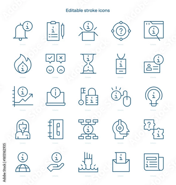Fototapeta Info Center stroke icon. Info Center line icon set. editable stroke icon pack