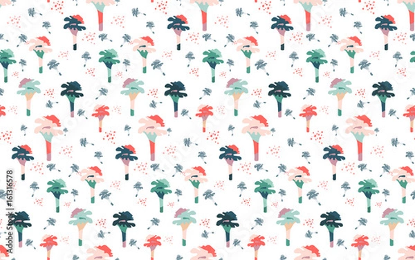 Fototapeta Magic mushrooms pattern seamless . Flat style for web vector illustration