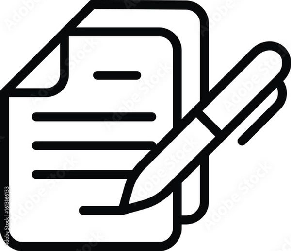 Obraz Document Icon, Pen, paper icon