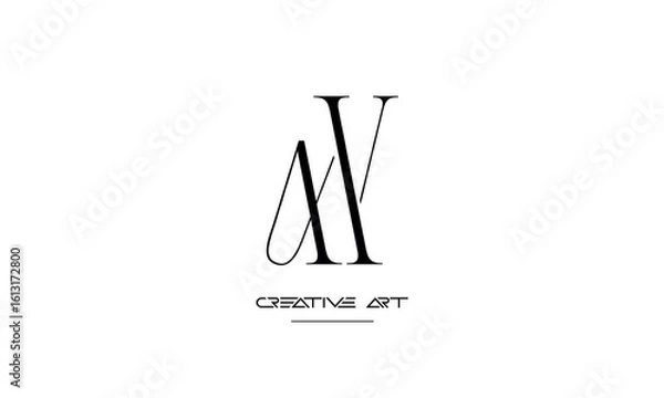 Fototapeta MV, VM, M, V abstract letters logo monogram