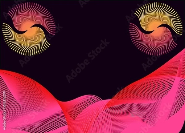 Fototapeta WeGlowing Geometric Waves and Circular Patternsb