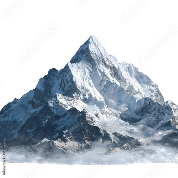 Obraz Snowy mountain cap isolated on transparent background