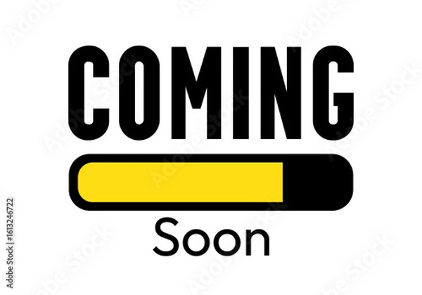 Obraz coming soon lettering. vector illustration