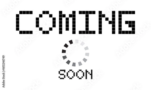 Obraz coming soon lettering. vector illustration