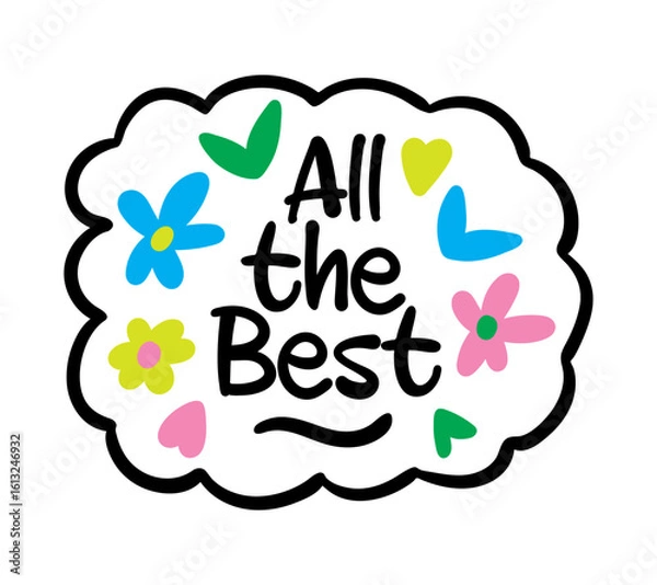 Obraz all the best lettering. vector illustration