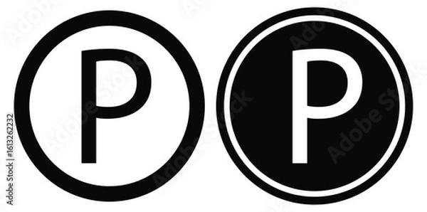 Obraz Flat P' parking symbol icons for web.