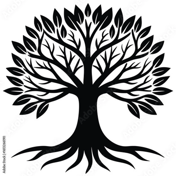 Obraz Tree vector silhouette Single collection 