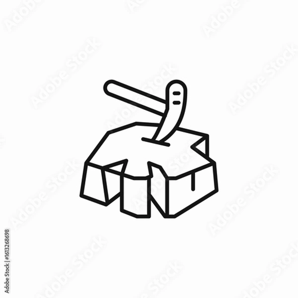 Fototapeta ice pick block icon sign vector