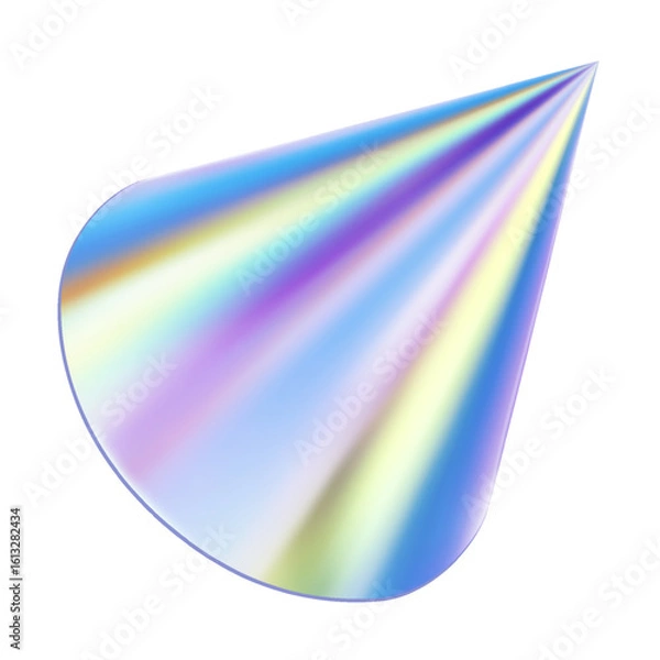 Obraz Holographic geometric shape object. Realistic geometry element for design.