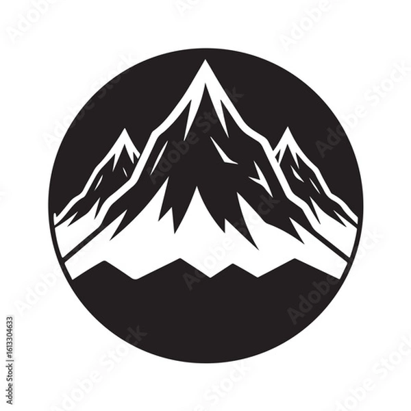 Fototapeta Mountain Icon Silhouette Vector Illustration