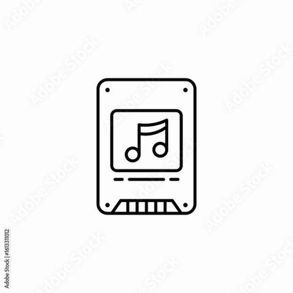 Obraz music memory card icon sign vector