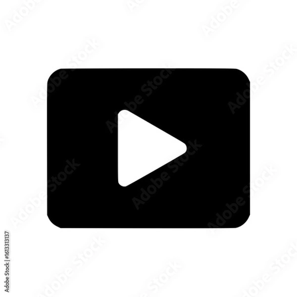 Obraz Play button silhouette icon
