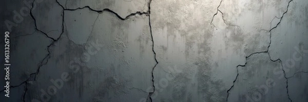 Fototapeta Background, texture. Cracked old concrete with cracks dark gray. AI generative.