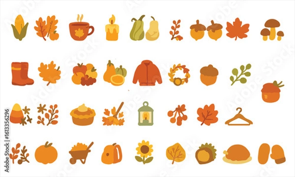 Fototapeta Autumn set 