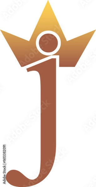 Obraz Royal J Logo with Crown