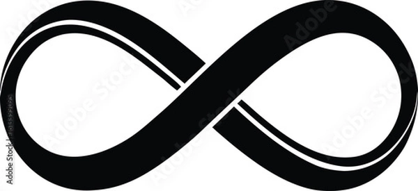 Fototapeta Infinity shape  black silhouette vector,Infinity shape icon illustration