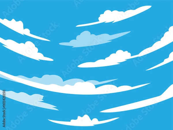 Fototapeta Light Wispy Clouds in Clear Sky Illustration