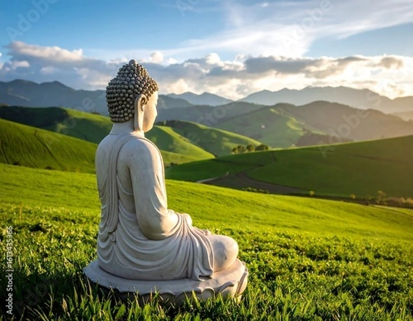 Obraz Buddha statue in a serene landscape