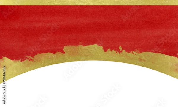 Obraz watercolor frame element, minimal painting, red and gold brush, abstract texture. png. asian background tradition style.	